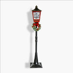 Load image into Gallery viewer, Dark red and black brush gold lamp post- 184cm LED021