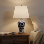 Load image into Gallery viewer, Blue & White Ceramic Table Lamp