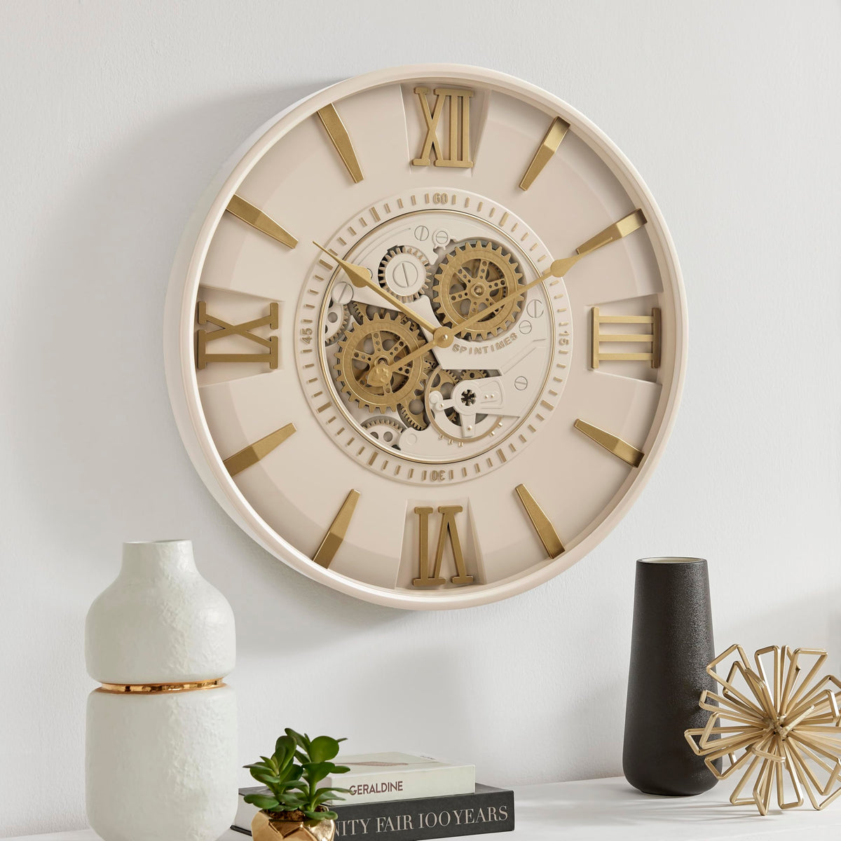 Ivory Gold Skeleton Wall Clock – edys.lk