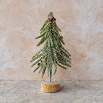 Load image into Gallery viewer, Green plastic tree with red berries 28cm - MIN003