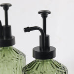 Load image into Gallery viewer, Green Ribbed Glass Soap Dispenser