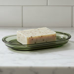 Load image into Gallery viewer, Green Glass Soap Dish