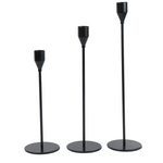 Load image into Gallery viewer, Black Taper Candle Holder 3Pc Set