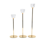 Load image into Gallery viewer, Glass Top Taper Candle Holder 3Pc Set
