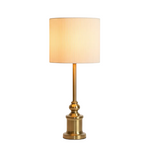 Load image into Gallery viewer, Gold Tall Lamp With White Shade