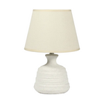 Load image into Gallery viewer, Beige Ribbed Ceramic Table Lamp
