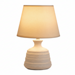 Load image into Gallery viewer, Beige Ribbed Ceramic Table Lamp
