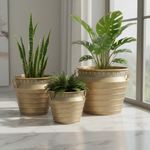 Load image into Gallery viewer, Indian-Inspired Hammered Metal Planter