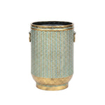 Load image into Gallery viewer, Verdigris Ribbed Metal Planter
