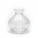 Load image into Gallery viewer, Clear Ribbed Round Bud Vase