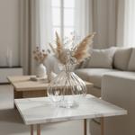Load image into Gallery viewer, Clear Ribbed Round Bud Vase