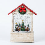 Load image into Gallery viewer, Christmas Cabin Snow Lantern