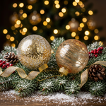 Load image into Gallery viewer, Golden Tracery Clear Baubles