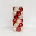 Load image into Gallery viewer, Red & White Bauble 6cm 24pc pack