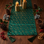 Load image into Gallery viewer, Emerald Snowflake Table Runner