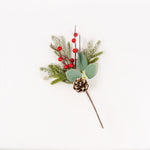 Load image into Gallery viewer, PE Snow Berry Pine Sprig - BAF063