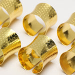 Load image into Gallery viewer, Gold Hammered Cuff Napkin Rings
