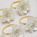 Load image into Gallery viewer, White Floral Napkin Ring Set