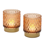 Load image into Gallery viewer, Amber Faceted Tealight Holder