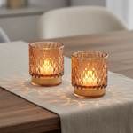 Load image into Gallery viewer, Amber Faceted Tealight Holder