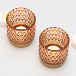 Load image into Gallery viewer, Amber Faceted Tealight Holder