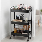 Load image into Gallery viewer, Three-Tier Steel Storage Cart