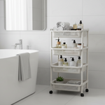 Load image into Gallery viewer, Four-Tier Plastic Trolley Rack