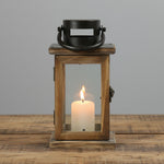 Load image into Gallery viewer, Rustic Wood Glass Lantern