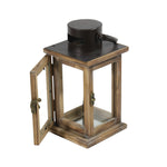 Load image into Gallery viewer, Rustic Wood Glass Lantern