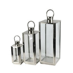 Load image into Gallery viewer, Silver Glass Lantern Set