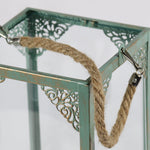 Load image into Gallery viewer, Rope-Handled Metal Glass Lantern