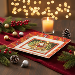 Load image into Gallery viewer, Square Santa Plate