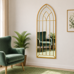 Load image into Gallery viewer, Golden Gothic Arch Mirror