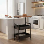 Load image into Gallery viewer, Three-Tier Black Storage Cart