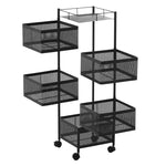 Load image into Gallery viewer, Five-Tier Black Square Rolling Rack