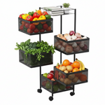 Load image into Gallery viewer, Five-Tier Black Square Rolling Rack