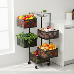 Load image into Gallery viewer, Five-Tier Black Square Rolling Rack