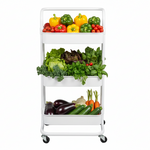 Load image into Gallery viewer, White Three-Tier Plastic Trolley