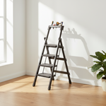 Load image into Gallery viewer, 4 Step Folding Ladder Black
