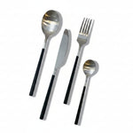 Load image into Gallery viewer, Black and Silver Cutlery Set