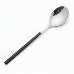 Load image into Gallery viewer, Black and Silver Cutlery Set