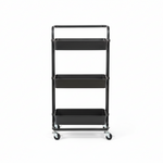 Load image into Gallery viewer, Black Three-Tier Utility Trolley