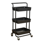 Load image into Gallery viewer, Black Three-Tier Utility Trolley