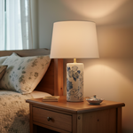 Load image into Gallery viewer, Blue Floral Ceramic Table Lamp
