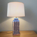 Load image into Gallery viewer, Navy Blue Ceramic Box Lamp