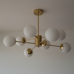 Load image into Gallery viewer, Gold Ceiling Light With 8 Lights