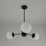 Load image into Gallery viewer, Black 3 Bulb Ceiling Light