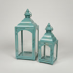 Load image into Gallery viewer, Blue Patterned Glass Lantern