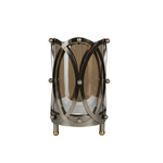 Load image into Gallery viewer, Smoked Glass Metal Tealight Holder