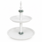 Load image into Gallery viewer, 2 Tier White & Green Serving Stand